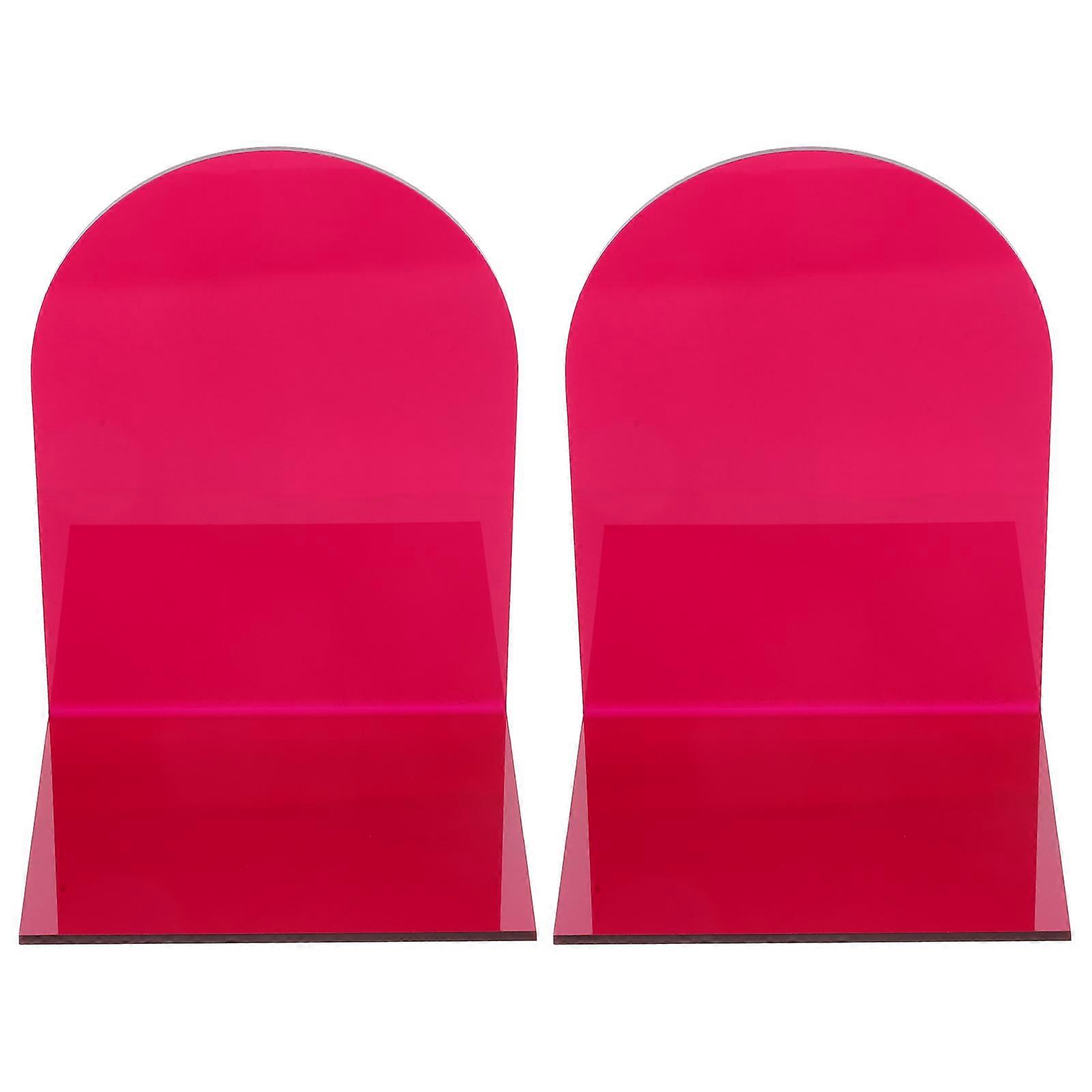 Decorative Acrylic Bookends Transparent Book Holder for Study 6Pcs