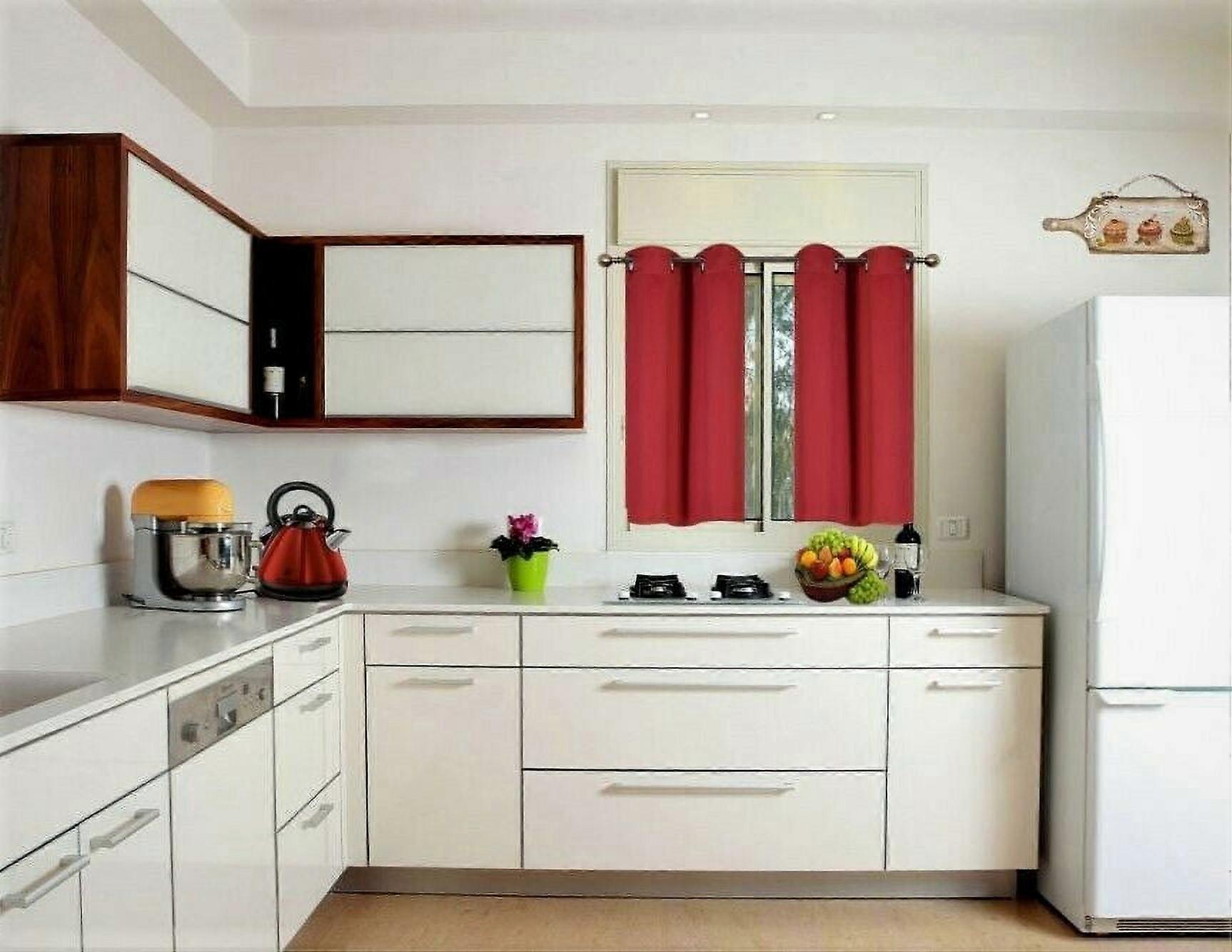 2 Pieces red window curtain thermal panels blackout with grommets silky soft texture unlined heavy thick for any room decor K30