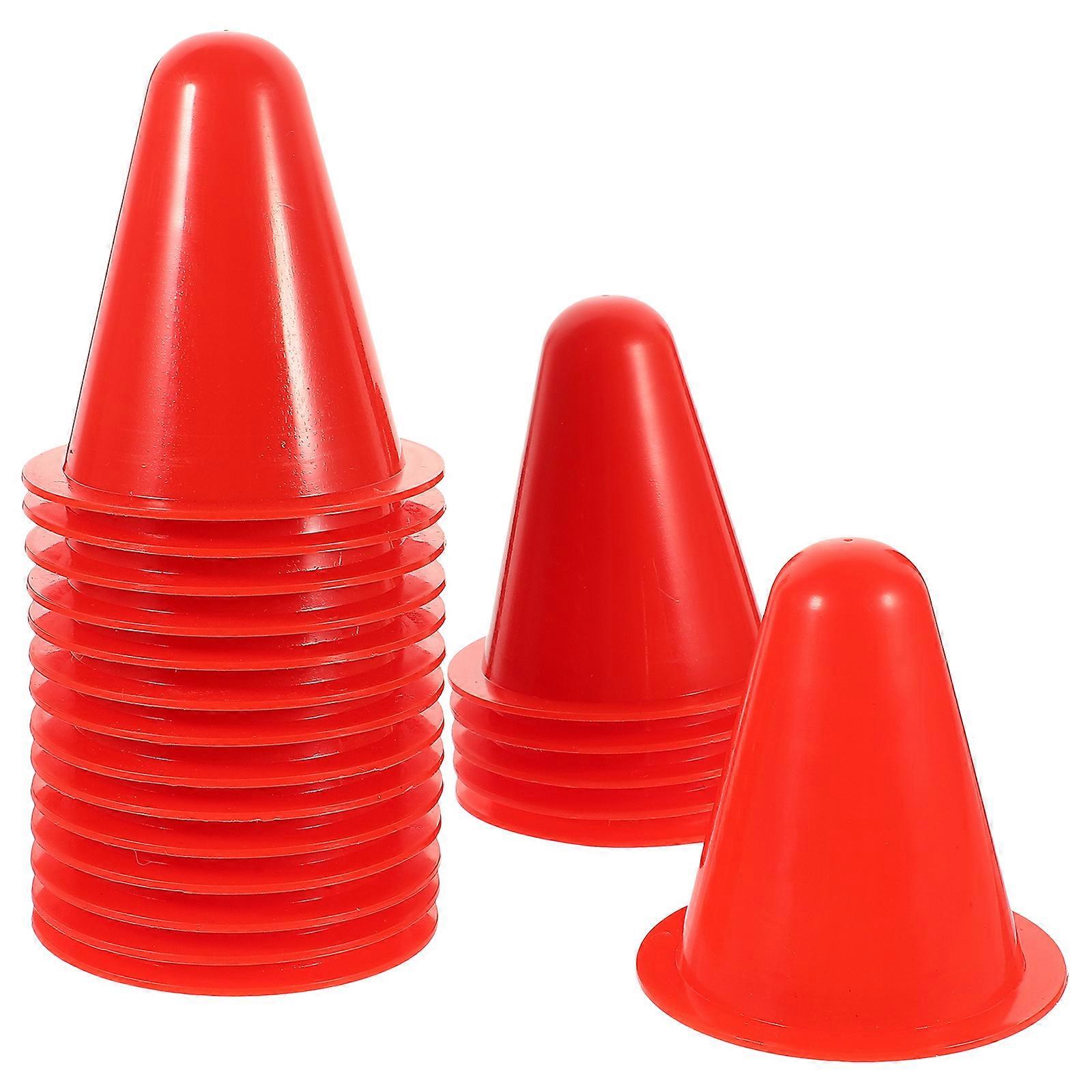 Training Cones For Roller Skating 60Pcs Mini Plastic Obstacle Course Markers For Football Players Red Color Lightweight Design