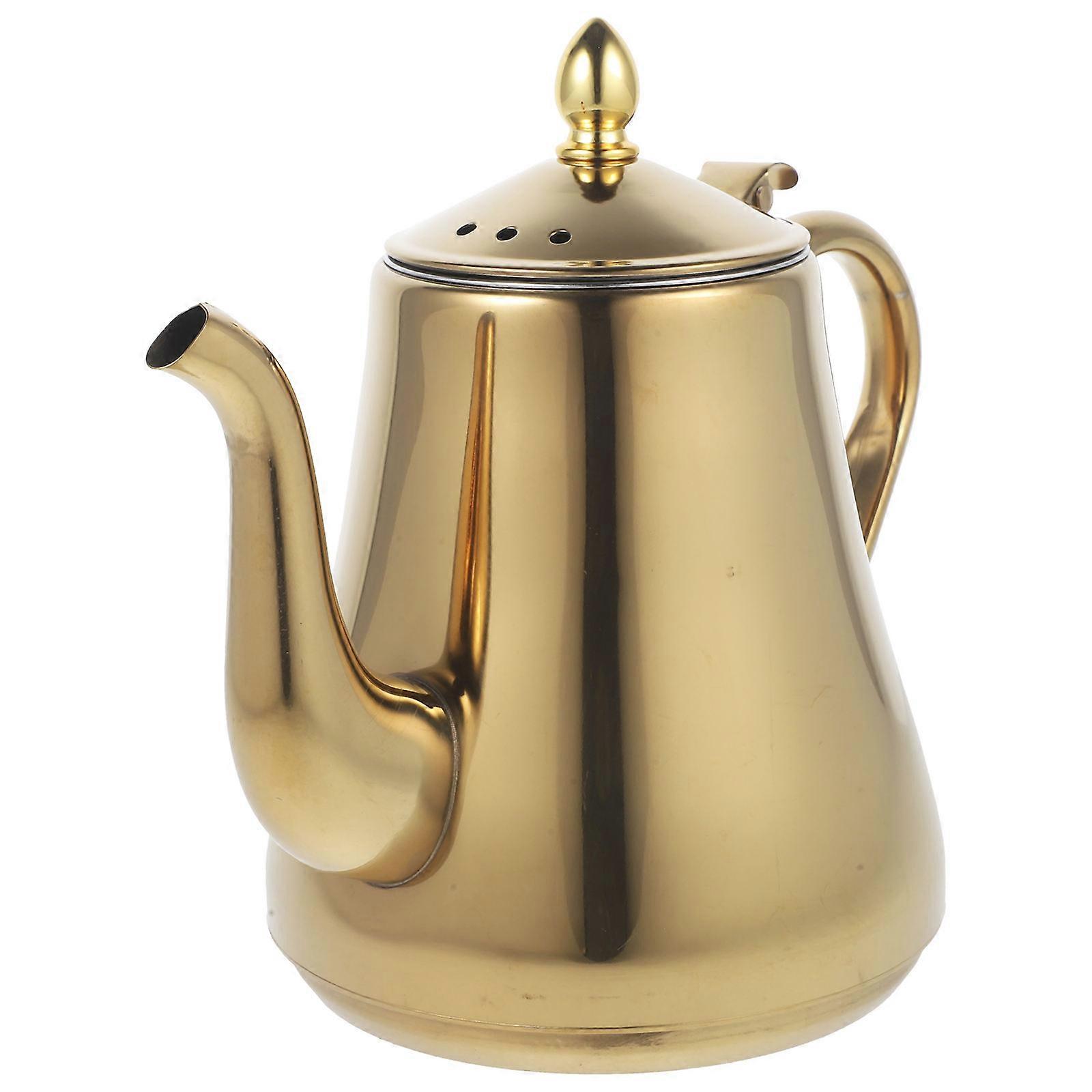 304 Stainless Steel Teapot With Built-in Filter For Restaurant Use 8.25X7.47X5.19In Large Capacity Brewing 2Pcs
