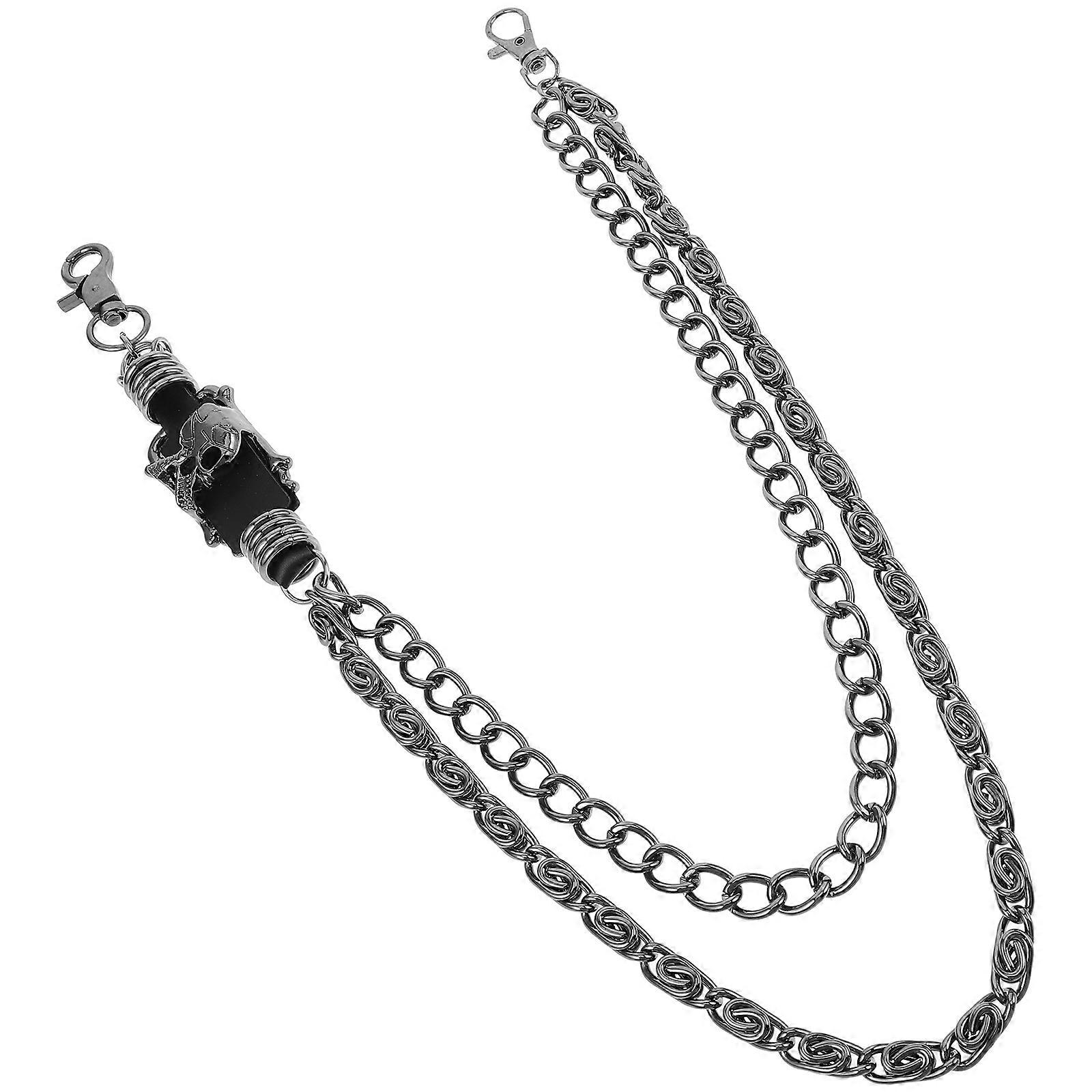 Skull Wallet Chain Metal Punk for 4Pcs Jeans Gothic Accessory