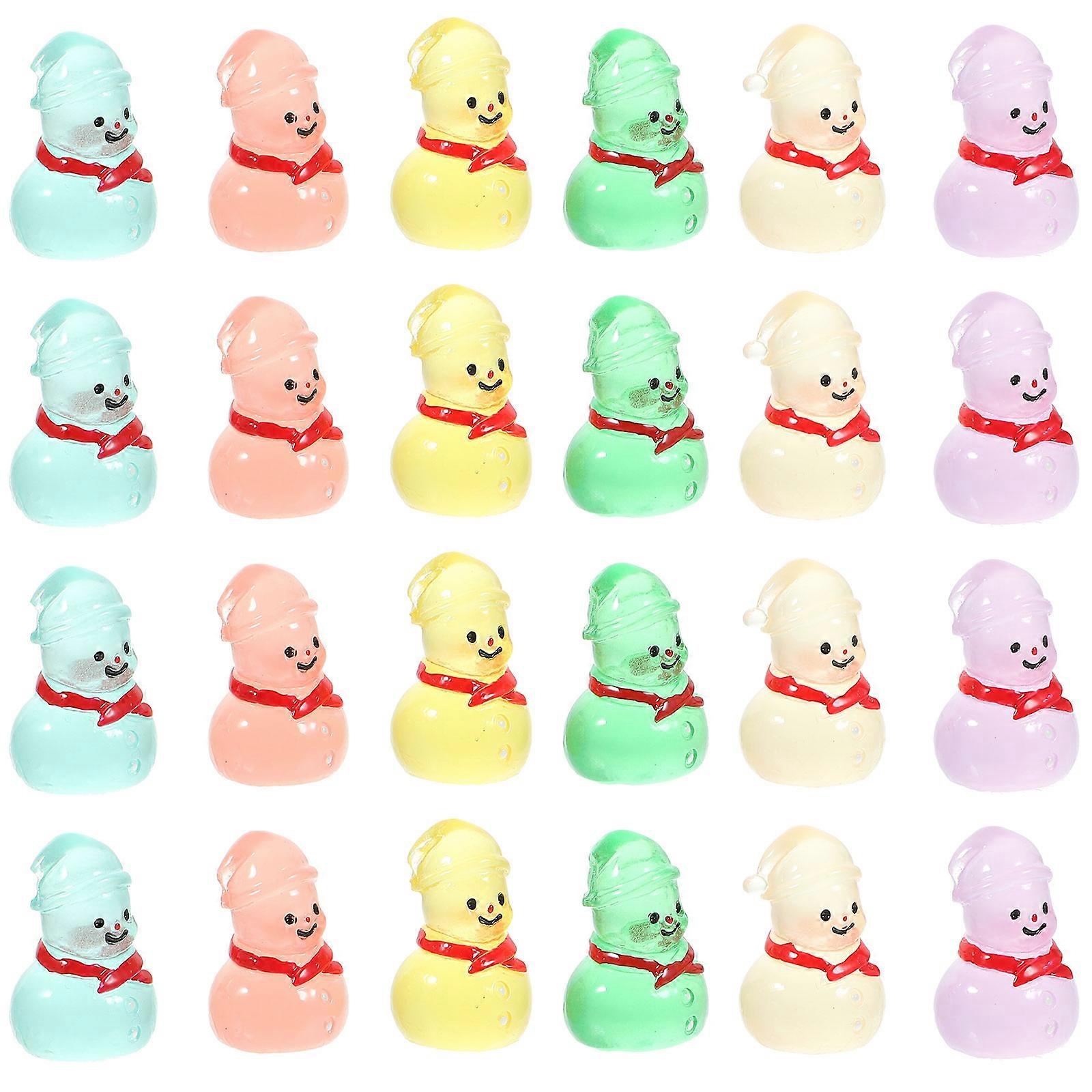 Tiny Snowman Mini Resin Snowman Decoration for Decor 72Pcs
