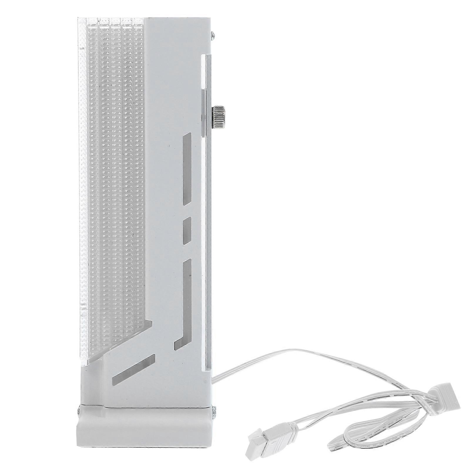 White Rectangular Graphics Card Mount For PC Building Featuring Programmable Colors And Magnetic Support 17.5X6.2X3.5CM 1Pack