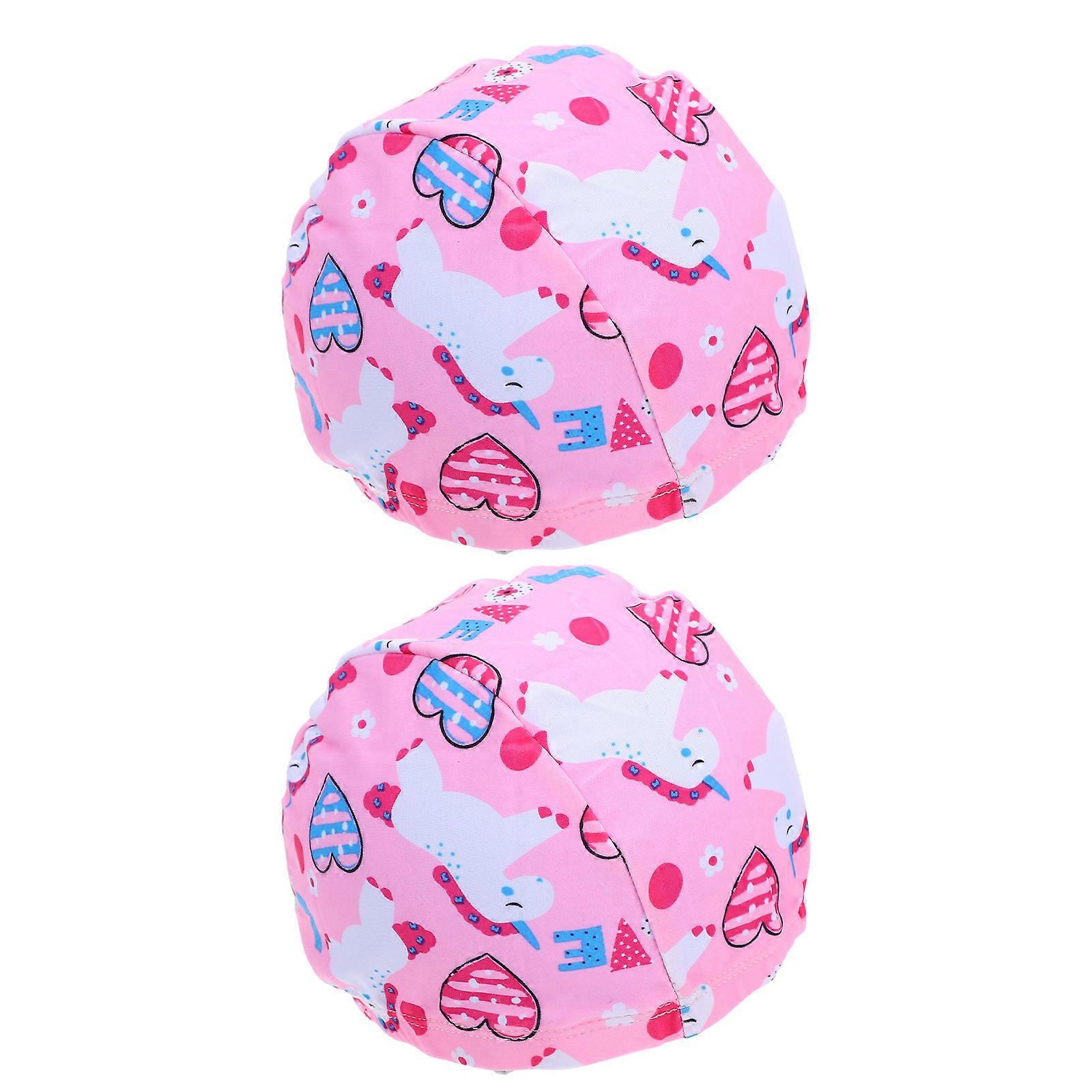 Hawaii Swimming Hats Cartoon Pattern Swim Caps for Children 8Pcs