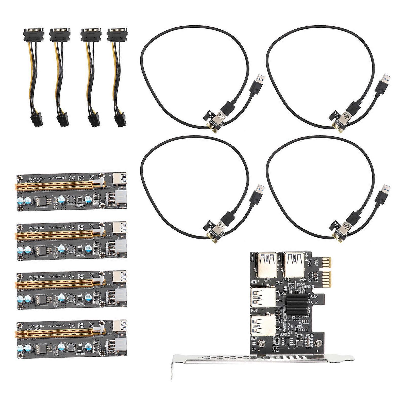 Pci- Extender 4-Port USB Adapter for Computer Use 2Sets Black Model