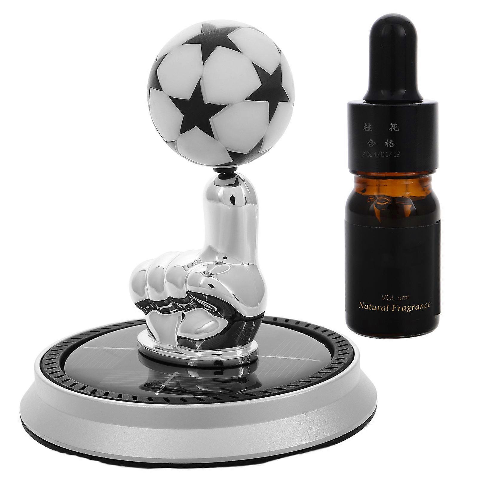 Solar Powered Car Aromatherapy Ornament Rotating Soccer 3Pcs