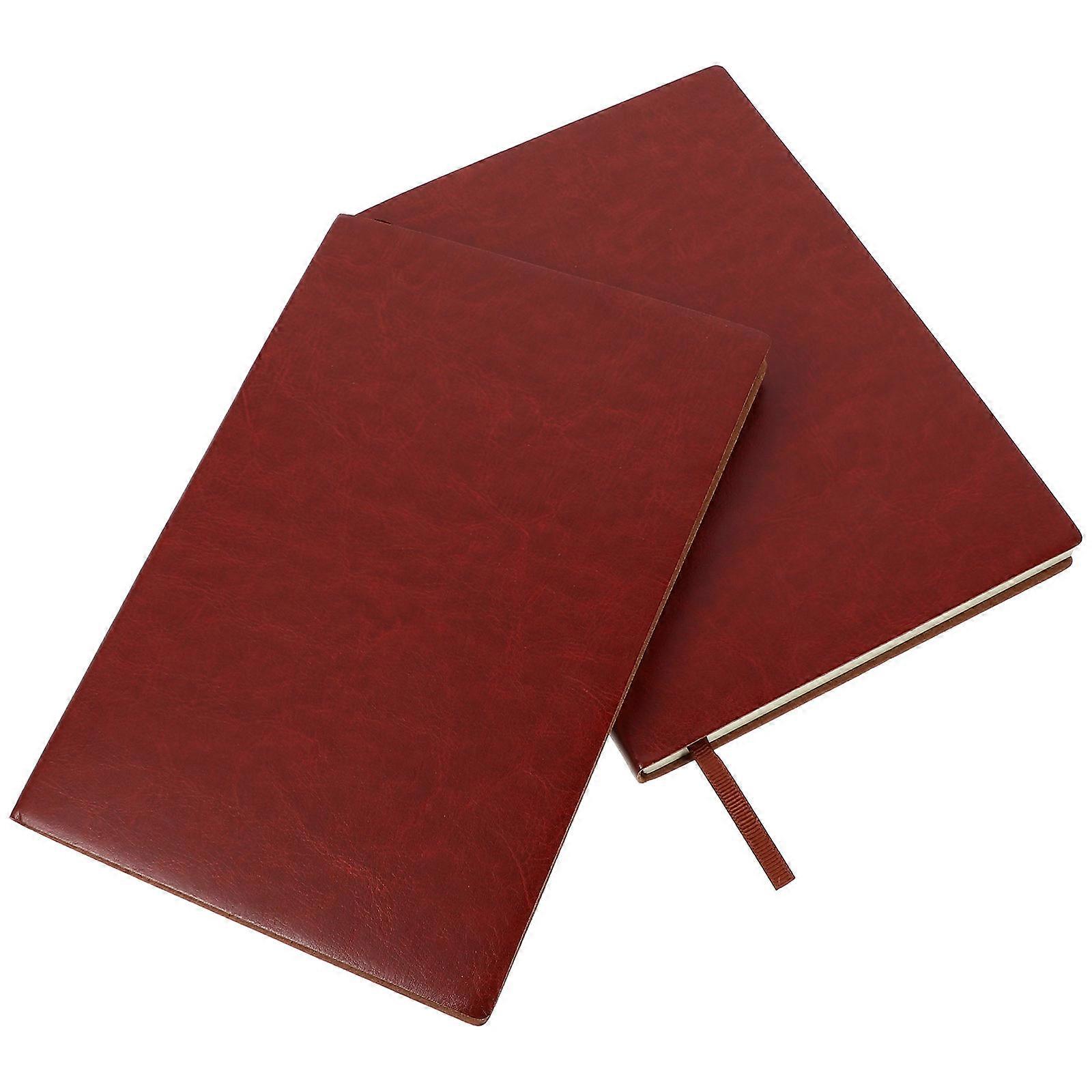 Diary Book for Writing 4Pcs Brown Solid Color Notebooks Imitation