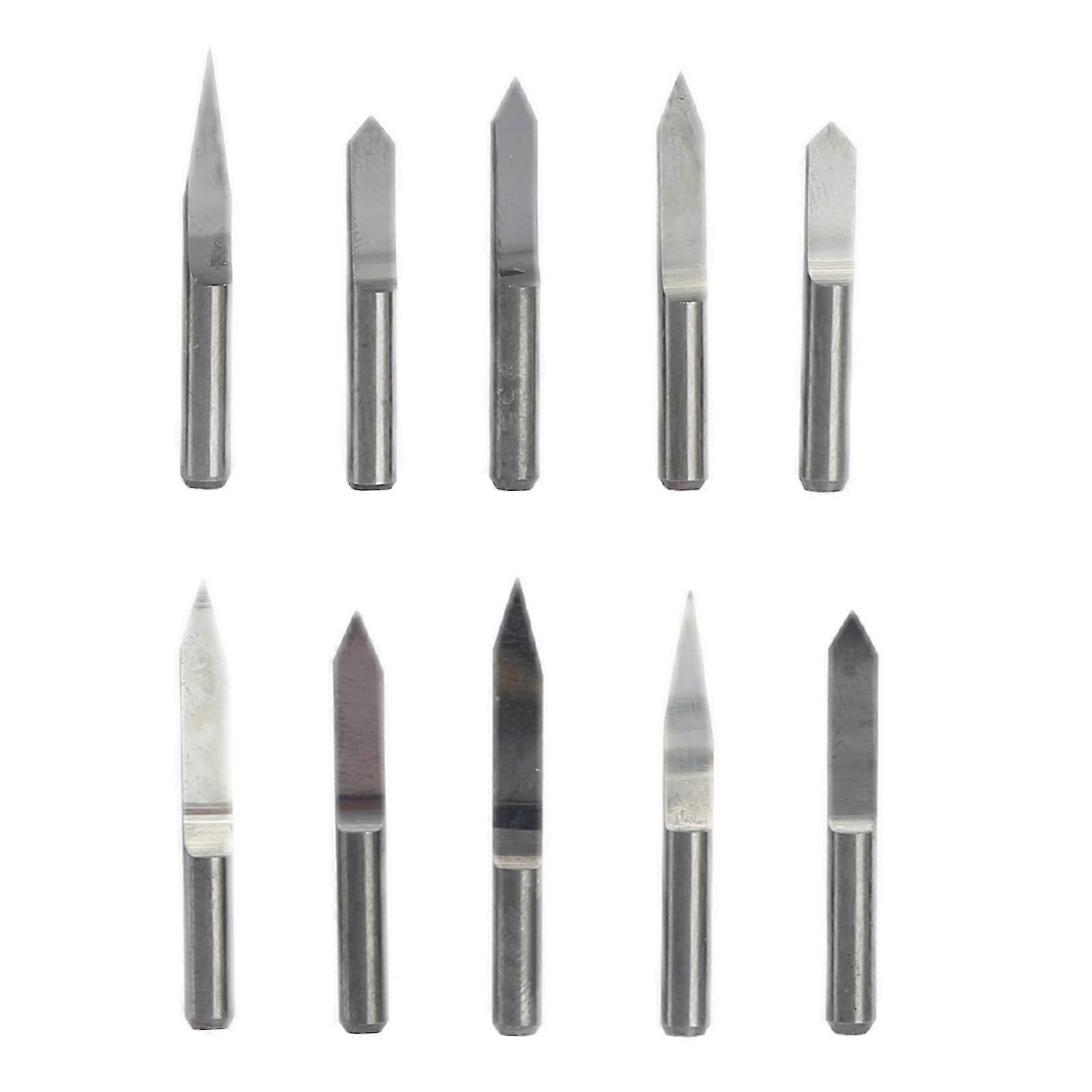 2025 10Pcs High Precision Engraving Bits V-Tip 3.175mm Shank 20/30/45/60/90 Degree Engraving Bits Router Tools for Acrylic