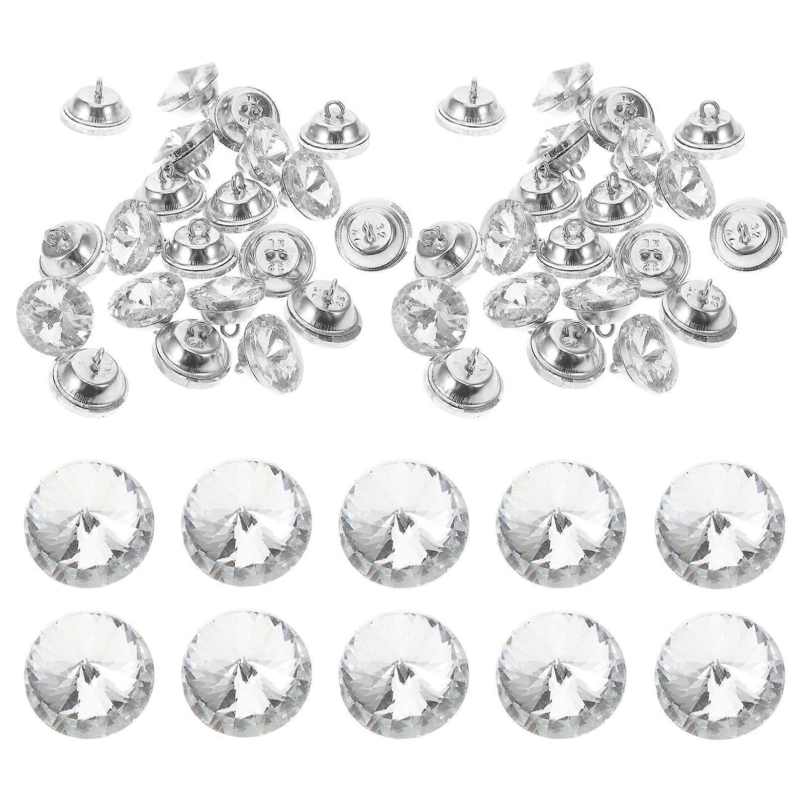 Water Jet Cleaning Sofa Button Sew on 50Pcs Durable Acrylic Transparent