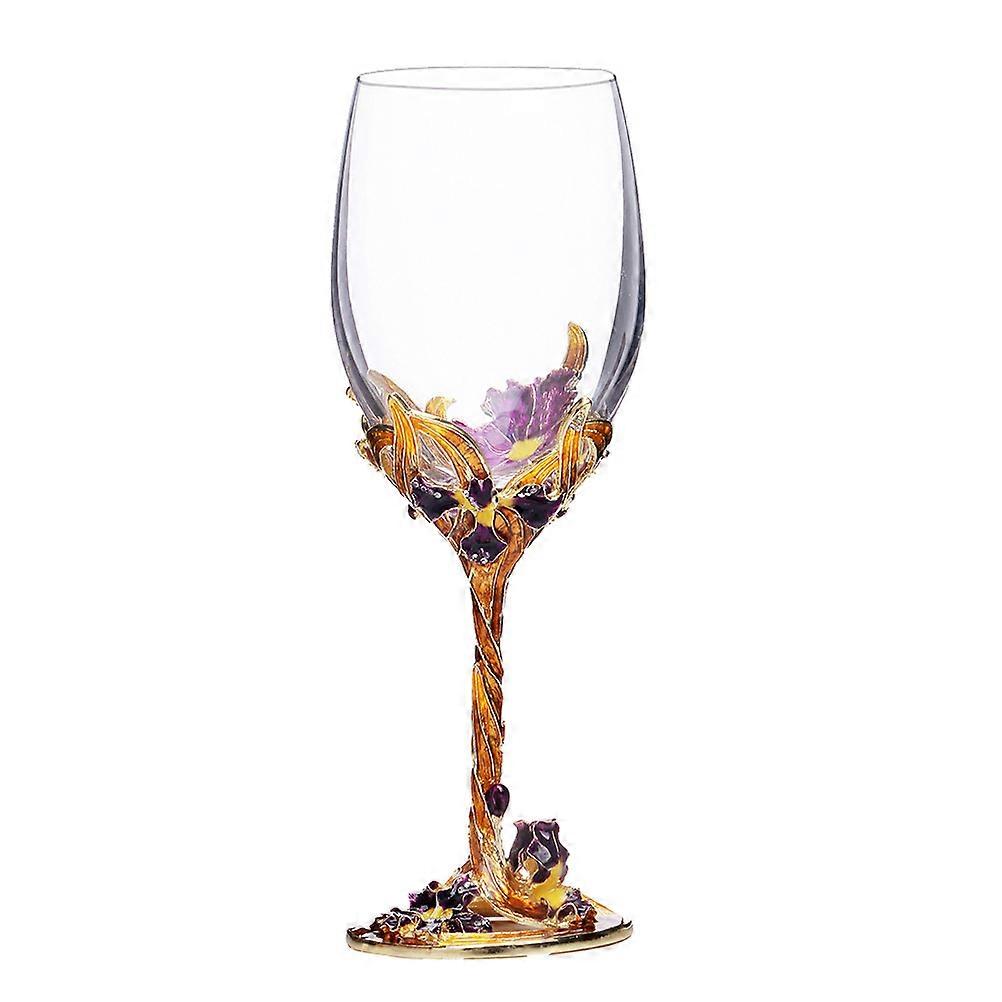 Decorated Glasses Drinking Crystal Enamel Wine Goblet Transparent for Home Bar .5x6.5x6.5cm For Beverages 1Pack