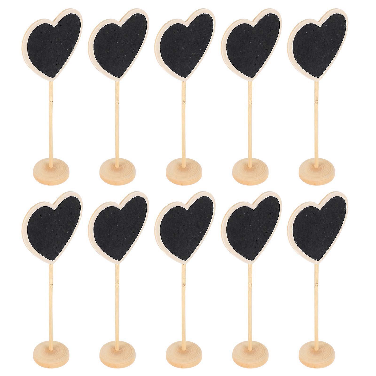 Decorative Heart Shaped Message Board 20 Pcs Black Mini Chalkboard Signs For Home And Office Use