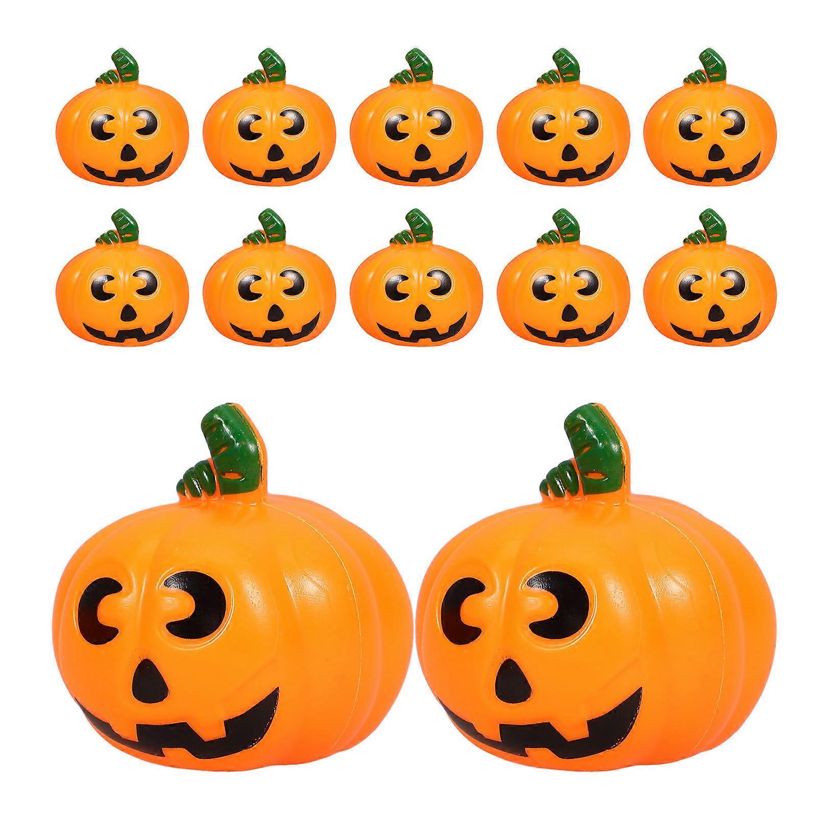 Halloween Miniature Pumpkin Figurines Plastic Table Decor with 48Pcs