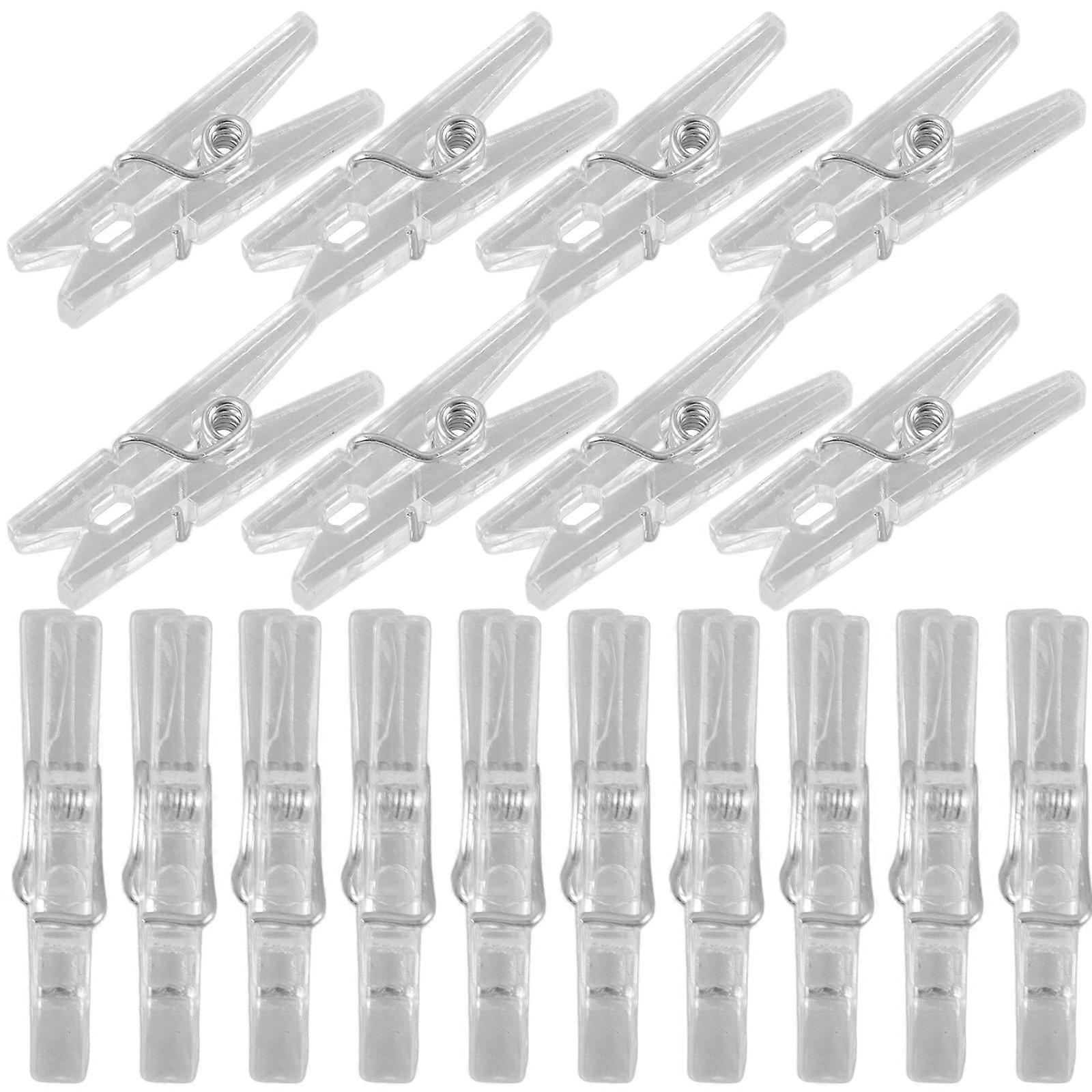 Plastic Clothes Clips Spring Hanging Clips Mini Clothespins 100Pcs