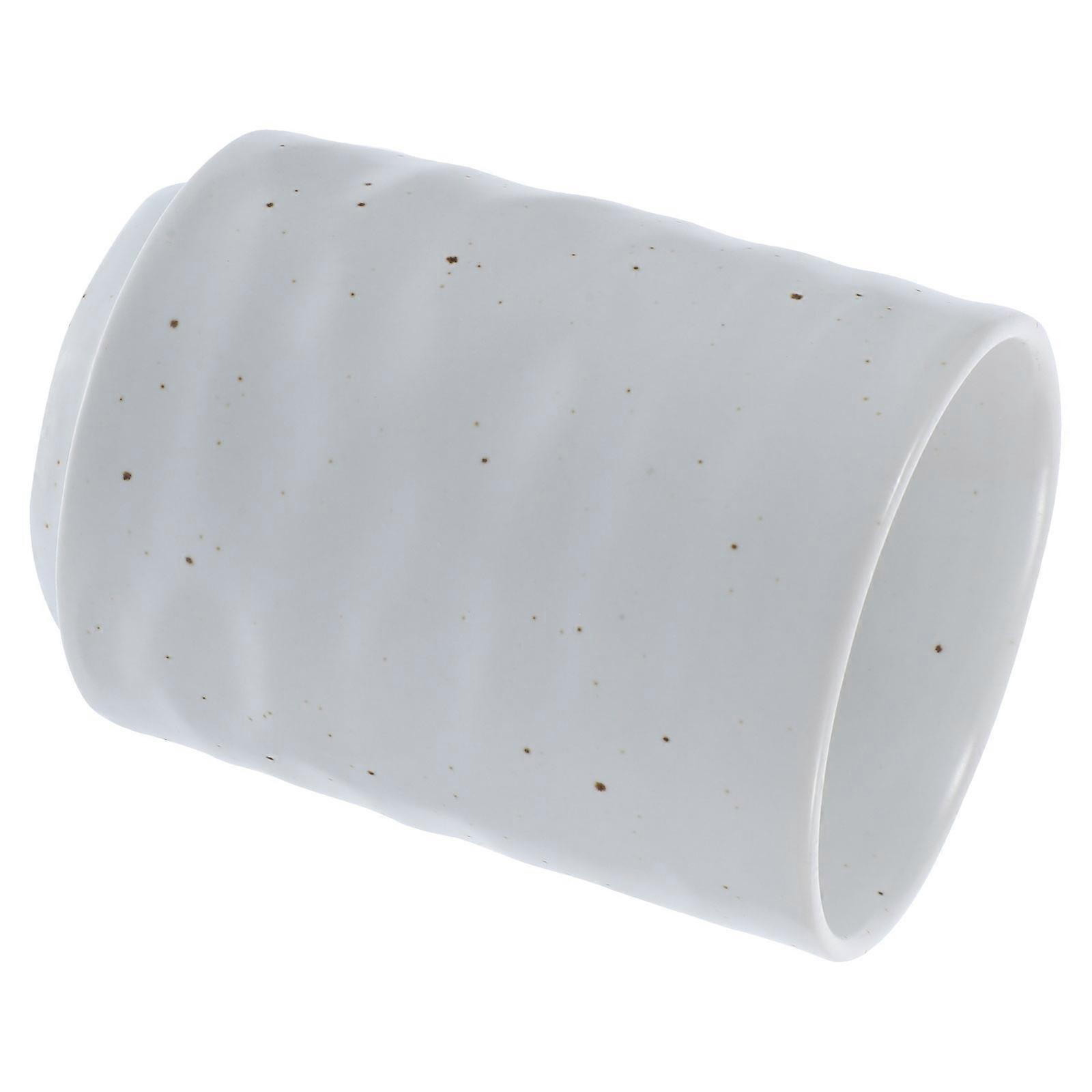 Daily Use Teacup Ceramic Japanese-Style Retro Decorative Teaware for Catering White 10X7.5X7.5CM Microwave Safe 1Pack