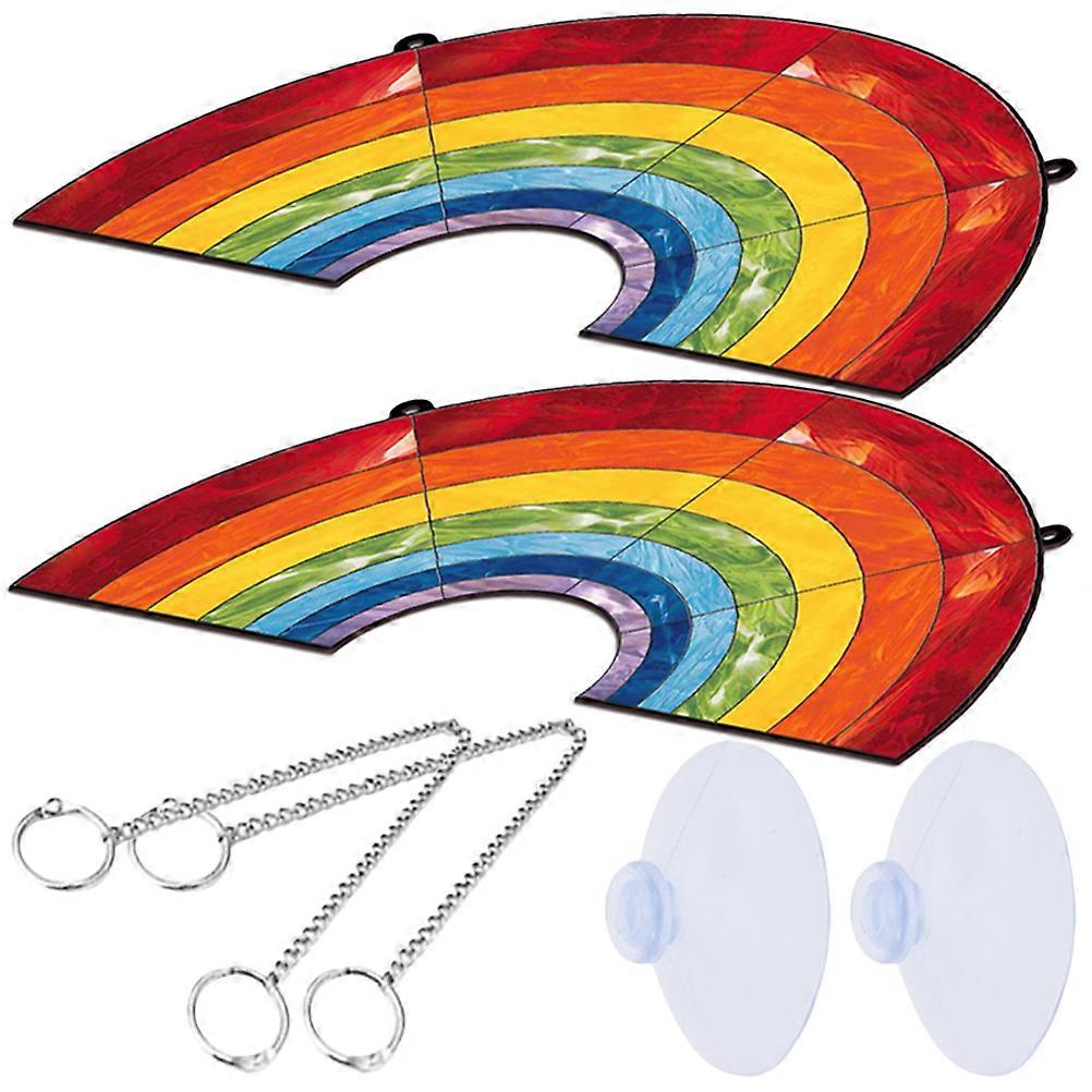 Rainbow Acrylic Hanging Pendant for Window Decoration 5Sets