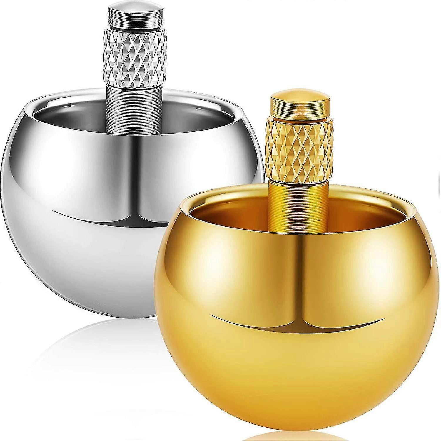 2 قطعة معدنية الغزل أعلى المعادن الوجه فوق أعلى الأطفال الغزل أعلى لعبة (الذهب والفضة)