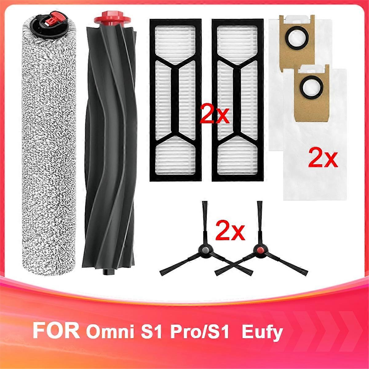 Accessory Set for for Omni S1 Pro/S1 Vacuum Cleaner,Main Brush,Rolling Mop,Side Brushes,Dust Bag,Rep