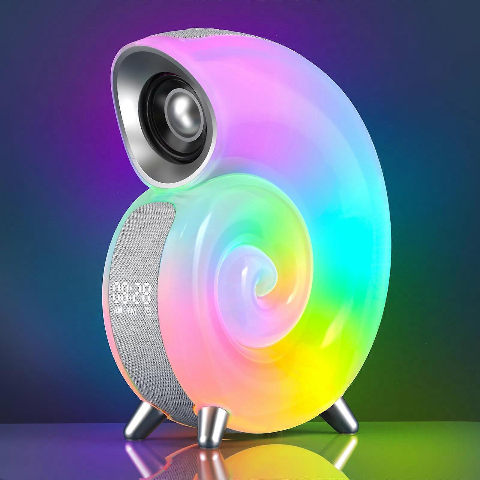 Wake Up Light Bluetooth Speaker RGB Ambient Light Alarm Clock LED Smart Table Lamp AppControlled Night Light Gray