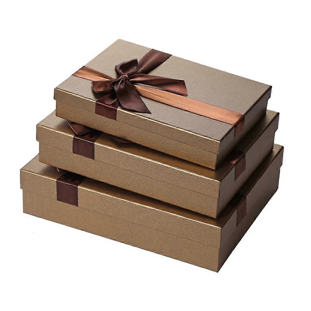 Gift Box Paperboard for Birthday Gift 1Pcs Coffee Color Rectangle