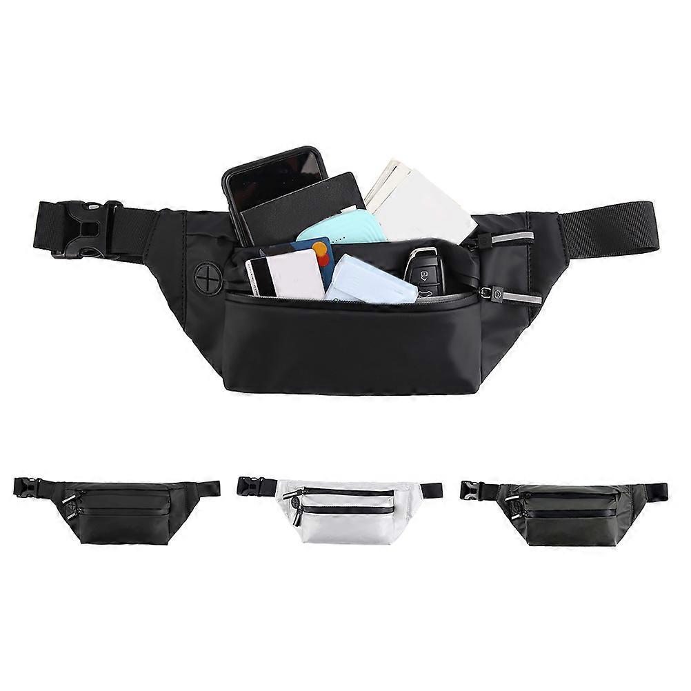 Men Sling Bag Waterproof Leisure Shoulder Bag for Hiking Travel Silver 32 x 15 x 2 cm Large Capacity Multipurpose Usage 1Pack