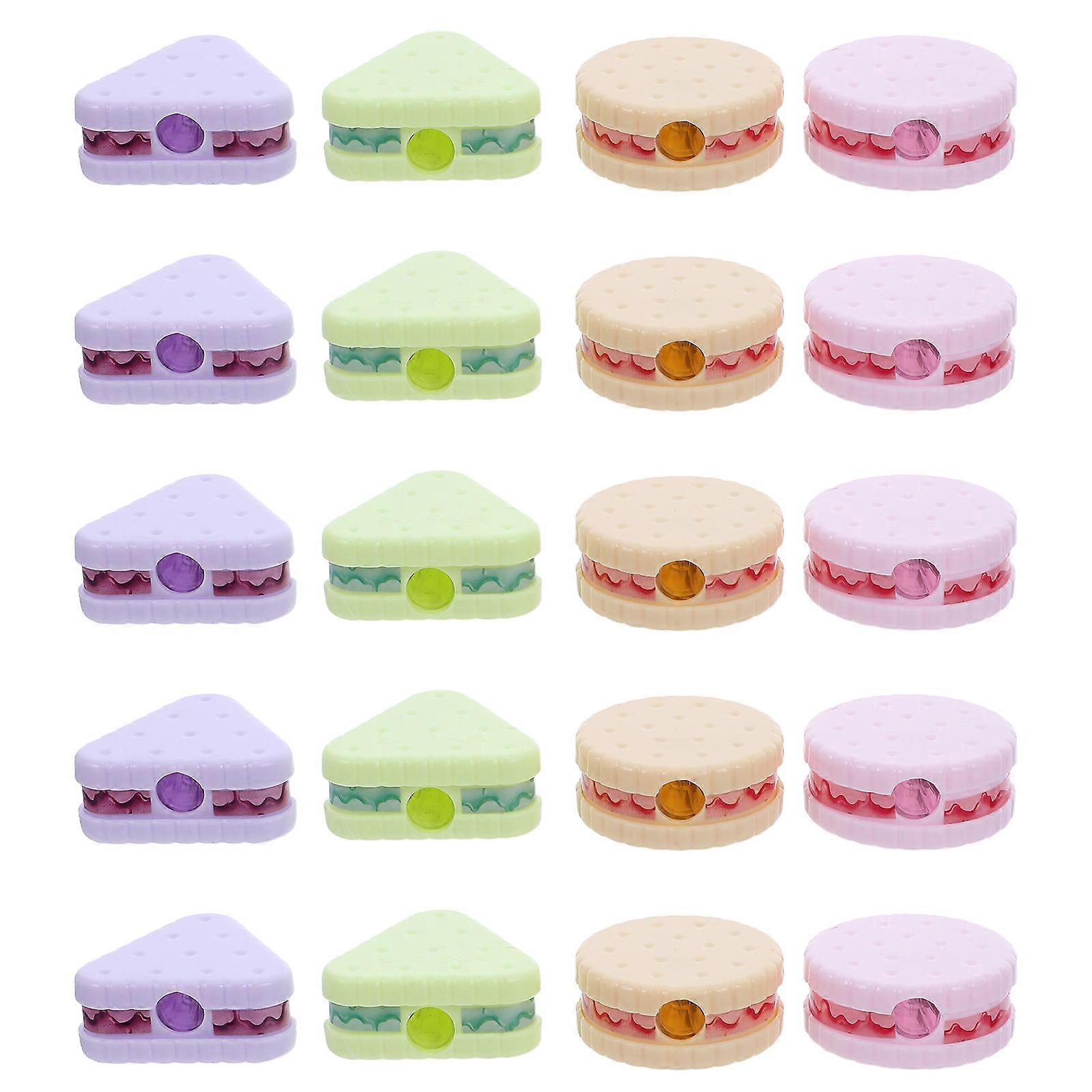 Pencil Sharpeners for Classroom Manual Cookie Sharpener for Primary Students Plastic Multi Color 36Pcs