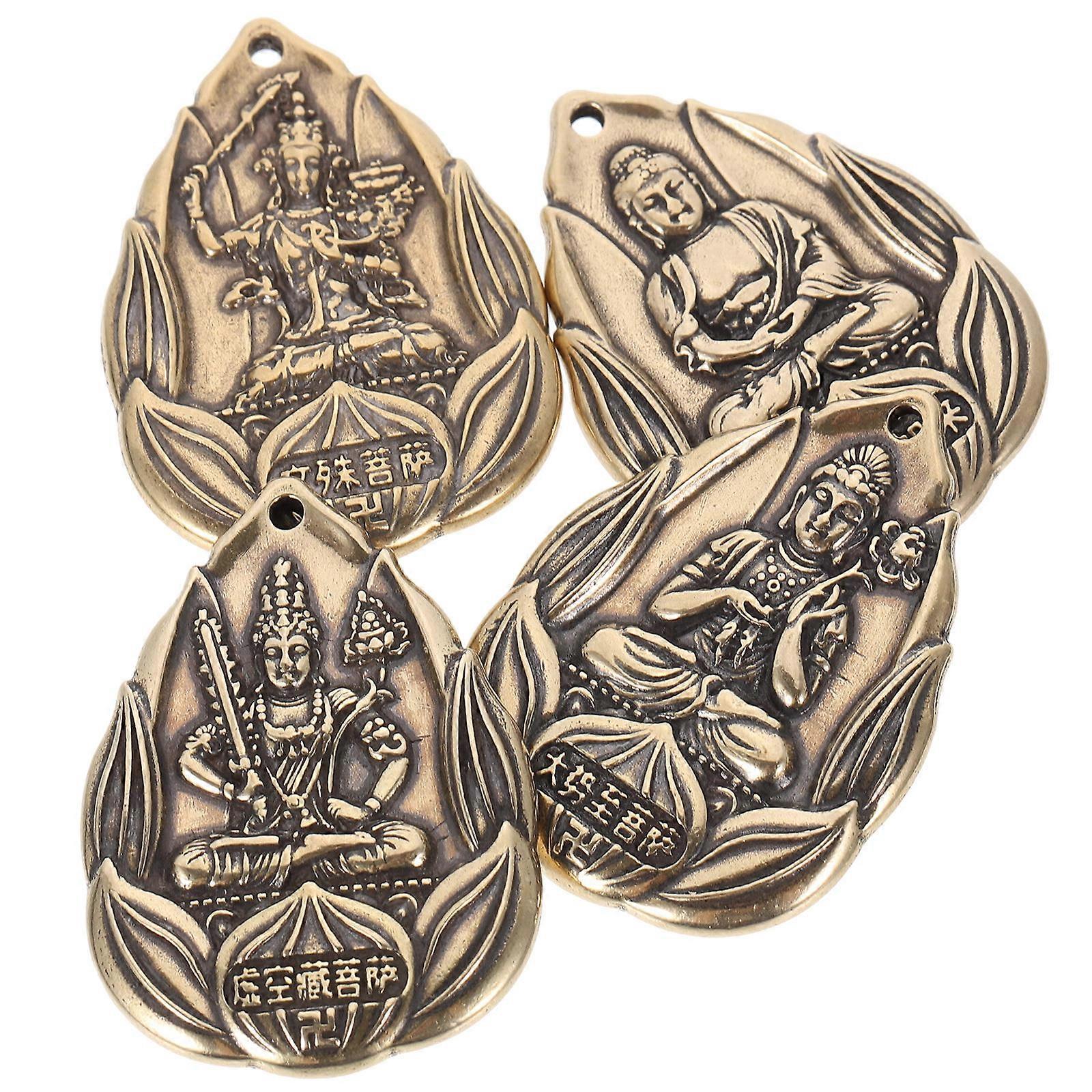 Golden Brass Buddha Pendants for DIY Use 20Pcs Keychain Hanging Ornaments