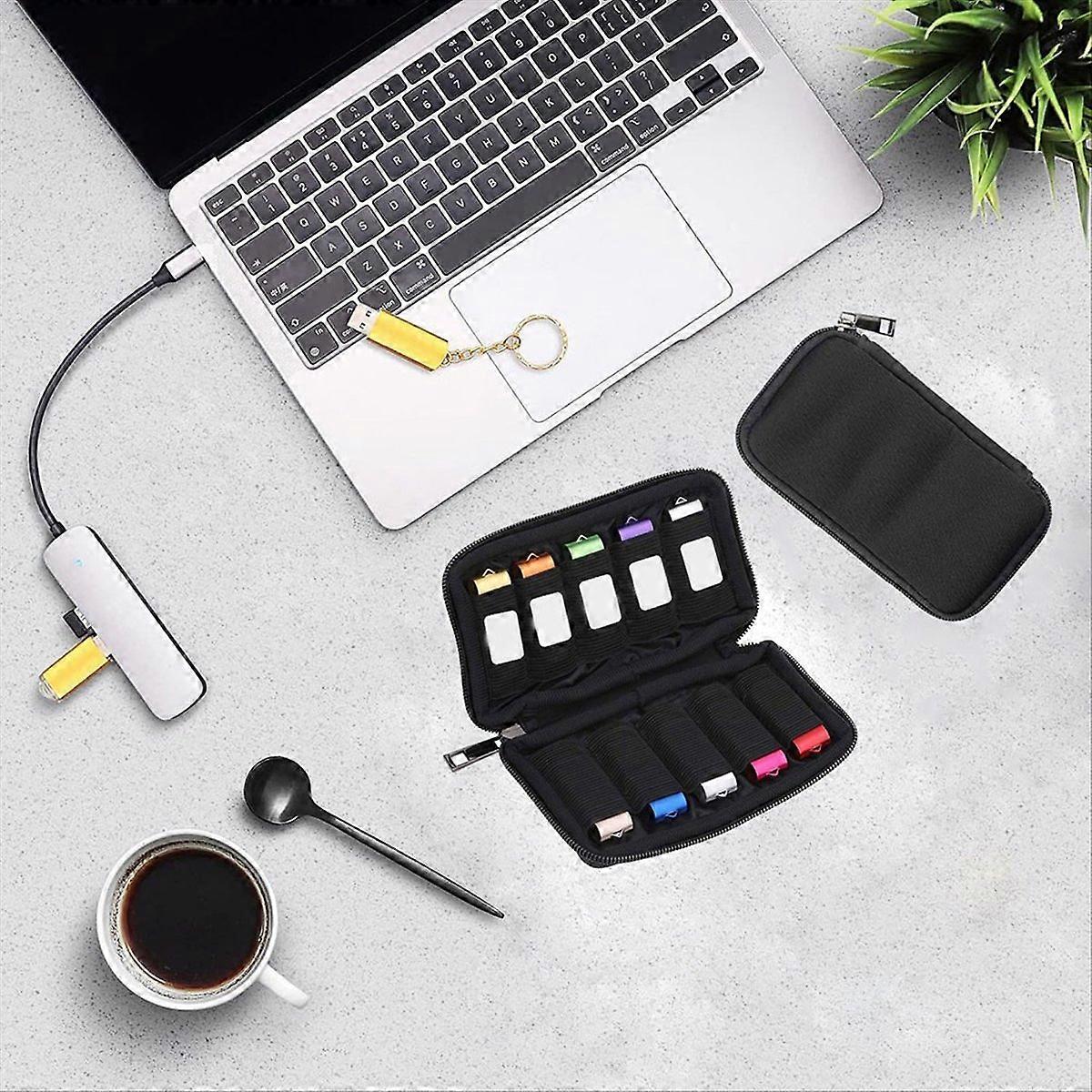 Flash Drive Storage Case - Dustproof Organizer Box,Compact Portable,A