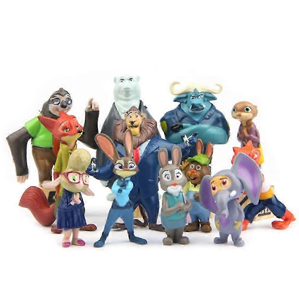 12pcs ズートピアニックワイルドジュディホップスフィギュアおもちゃ
