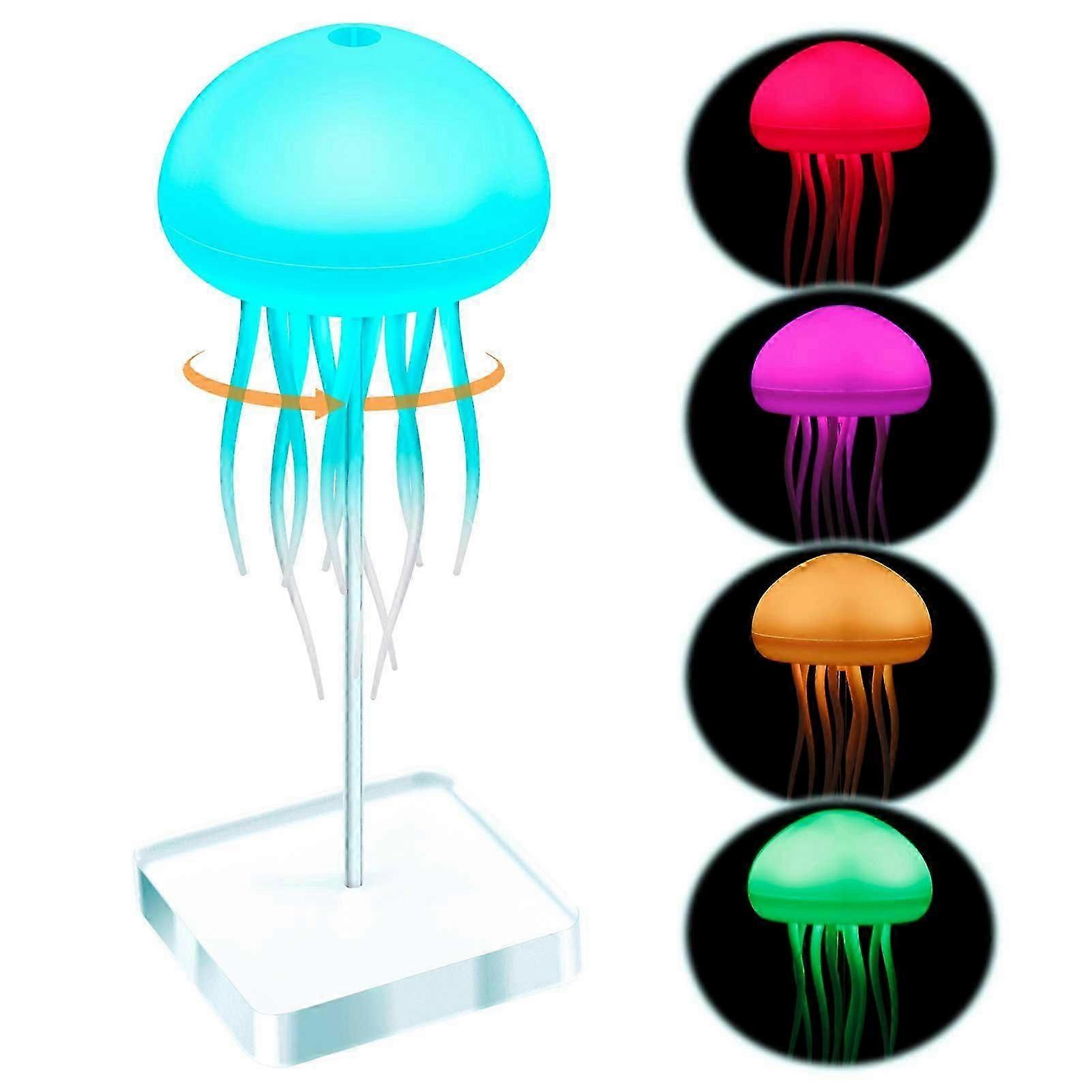 LED Dancing Jellyfish Lamp, Voice-Controlled Night Light with RGB Color Changing, Mood Lamp for Desk, Christmas Home Dcor