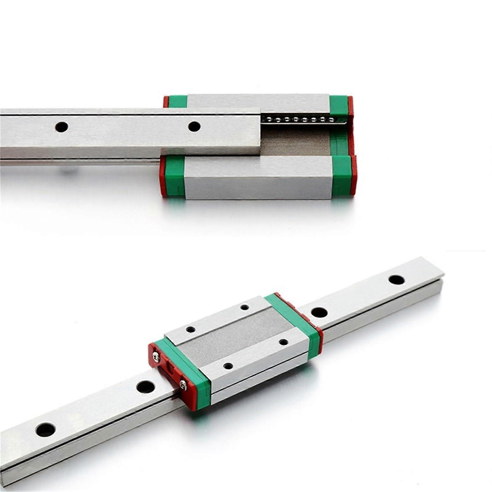 Linear Guide Rail 2x100mm, 2 Rails 4 Blocks Carriage for CNC and 3D Printer, Compatible With MGN15C MGN7H
