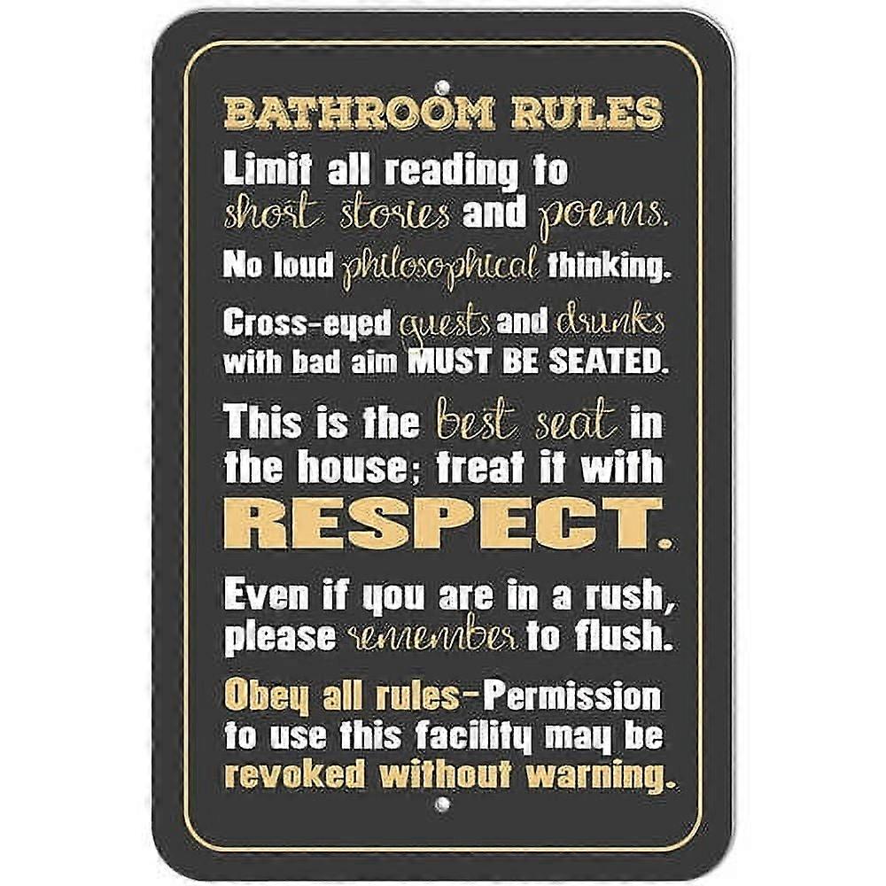Bathroom Rules Silly Sign