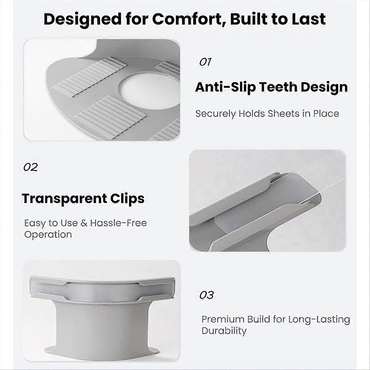 4PCS Bed Sheet Grippers Open Corner Bed Sheet Holder Grey