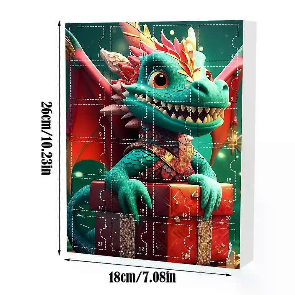 Dragon Christmas Advent Calendar Acrylic Dinosaur Pendant Toy 24 Days Of Vacation Advent Calendar For Car Christmas Tree Decor