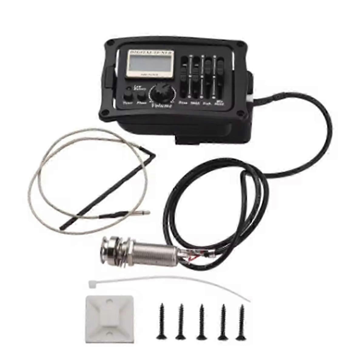 Acoustic Guitar Pickup Folk Classical EQ Plate Pickup Colorful LCD Screen Built-in Microphone with C