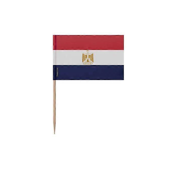 Toothpicks Egyptian Flag - 12 cm - 100 pieces - Adhesive plastic - Bamboo stick - Pixelforma