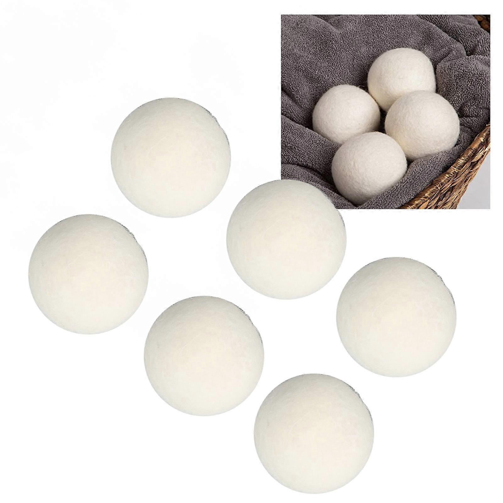 6 Pcs Wool Drying Balls High Density Adsorb Impurities Reduce Static Electricity Laundry Wool Balls 4cm/1.6in 