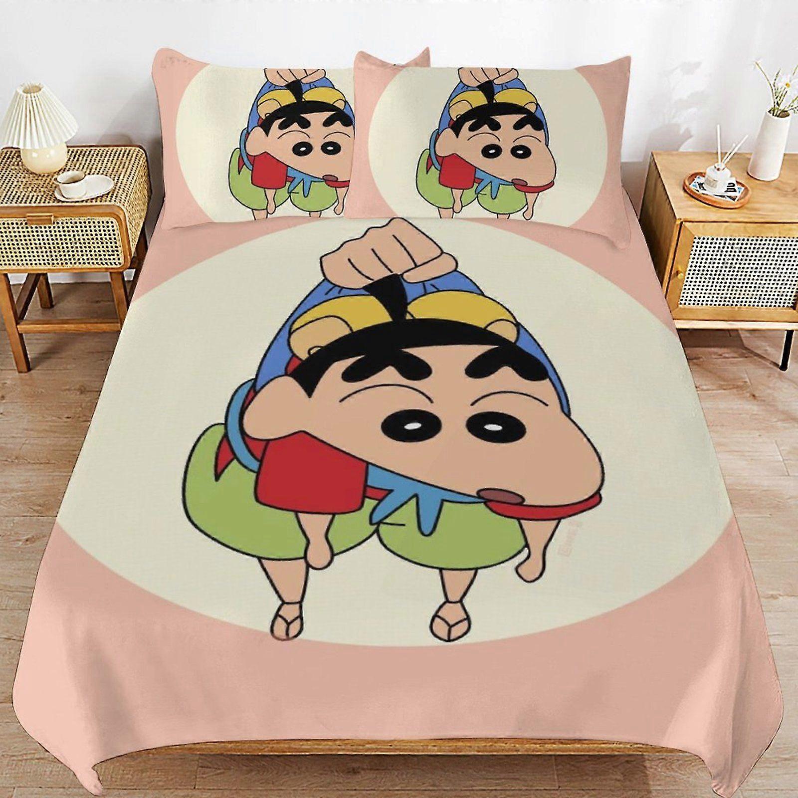 T217 Creyon Shin-chan Practical Zipper Closure Soft Texture Long Use Comfort Thread Fabric Duvet Cover Sets Sleep V217