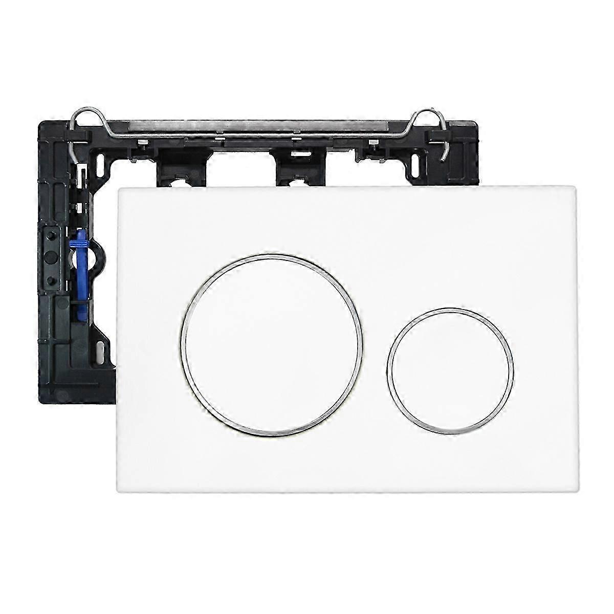 Dual Flush Flushing Plate with Lever Set for 20, Includes Mounting Frame, Dual Flush Plate Silver Ring