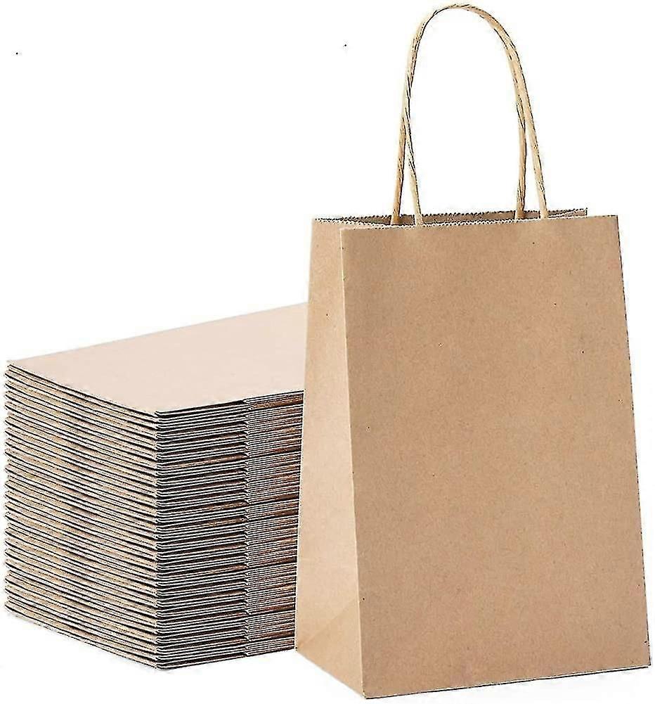 26 قطعة أكياس ورقية بنية مع مقابض.أكياس ورقية بنية مع مقابض.كرافت ورقة