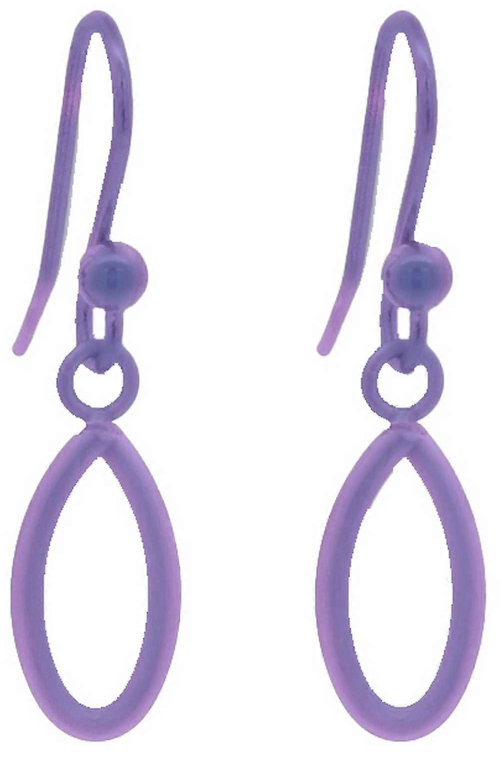 Ti2 Titanium Crossover Drops Earrings - Purple