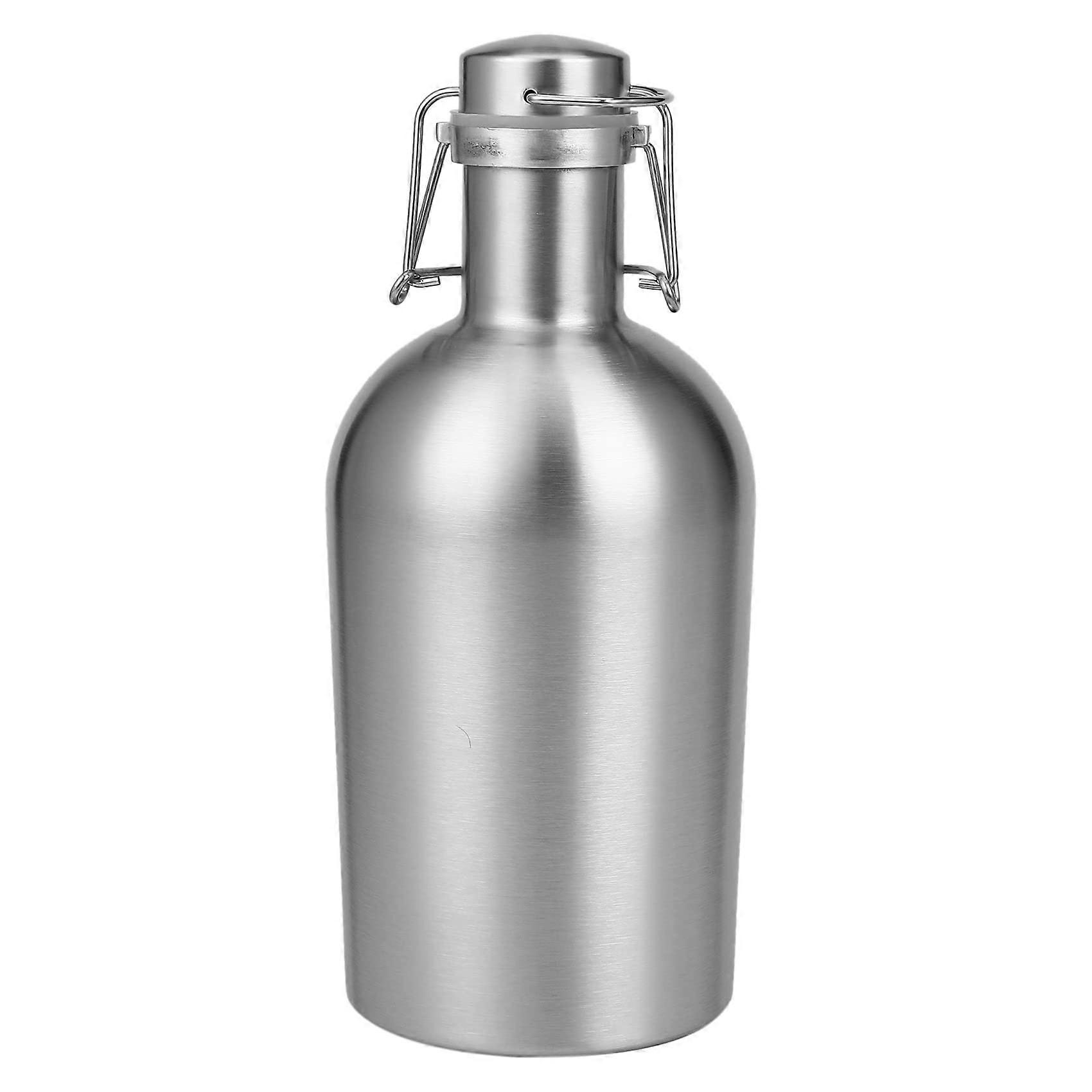2L Stainless Steel Homebrew Beer Bottles With Swing Lid For Outdoor Use Durable Reusable Bottles
