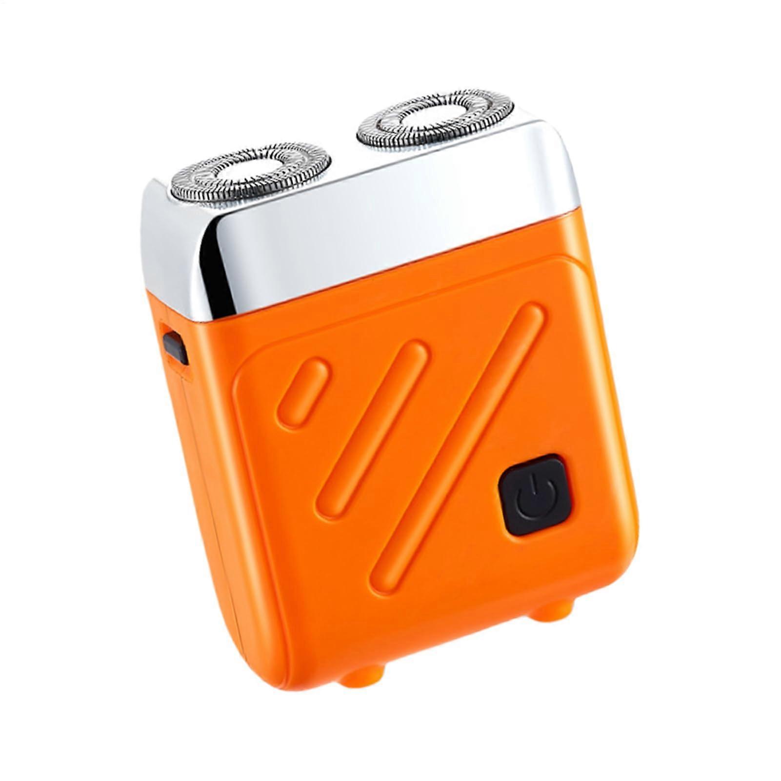 Electric Razor for Men Rechargeable Quiet Waterproof Shaver with EasyClean Design for Wet or Dry Use Orange