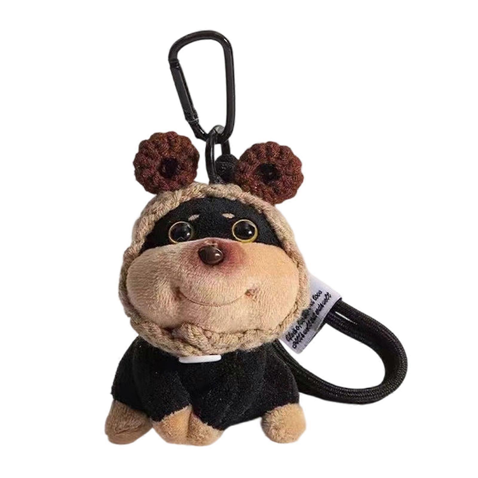 Honeybee Dog Inspired Plush Keyring Soft Short Plush Design Key Organiser Keychain Charm Unique Gift For Kids Adults  5