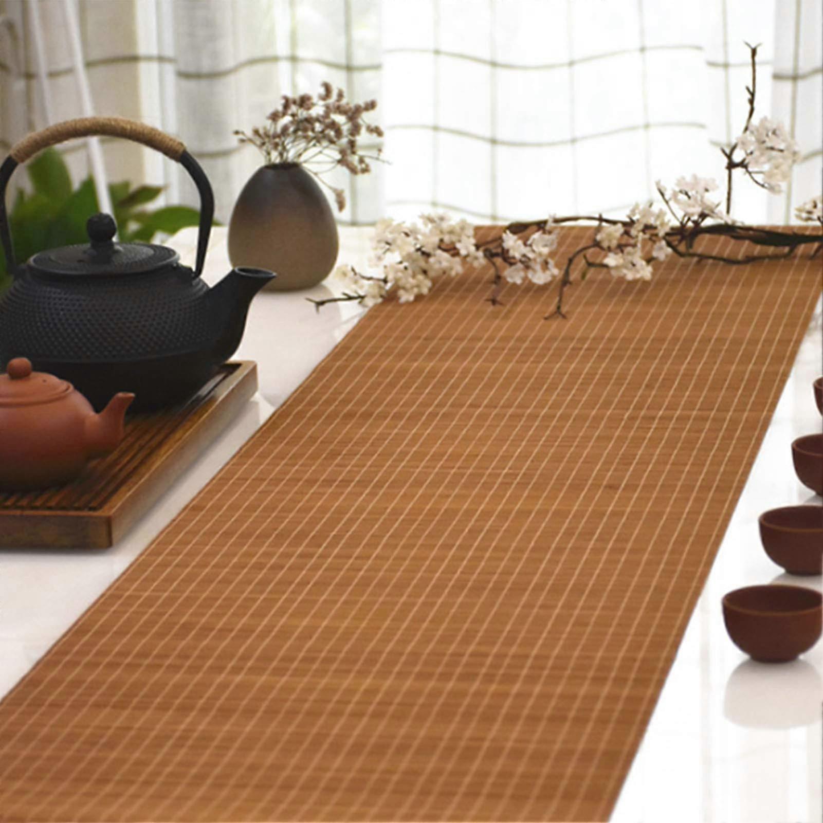 Natural Bamboo Table Runner NonSlip Table Mat Insulated Washable Size 30x120 CM