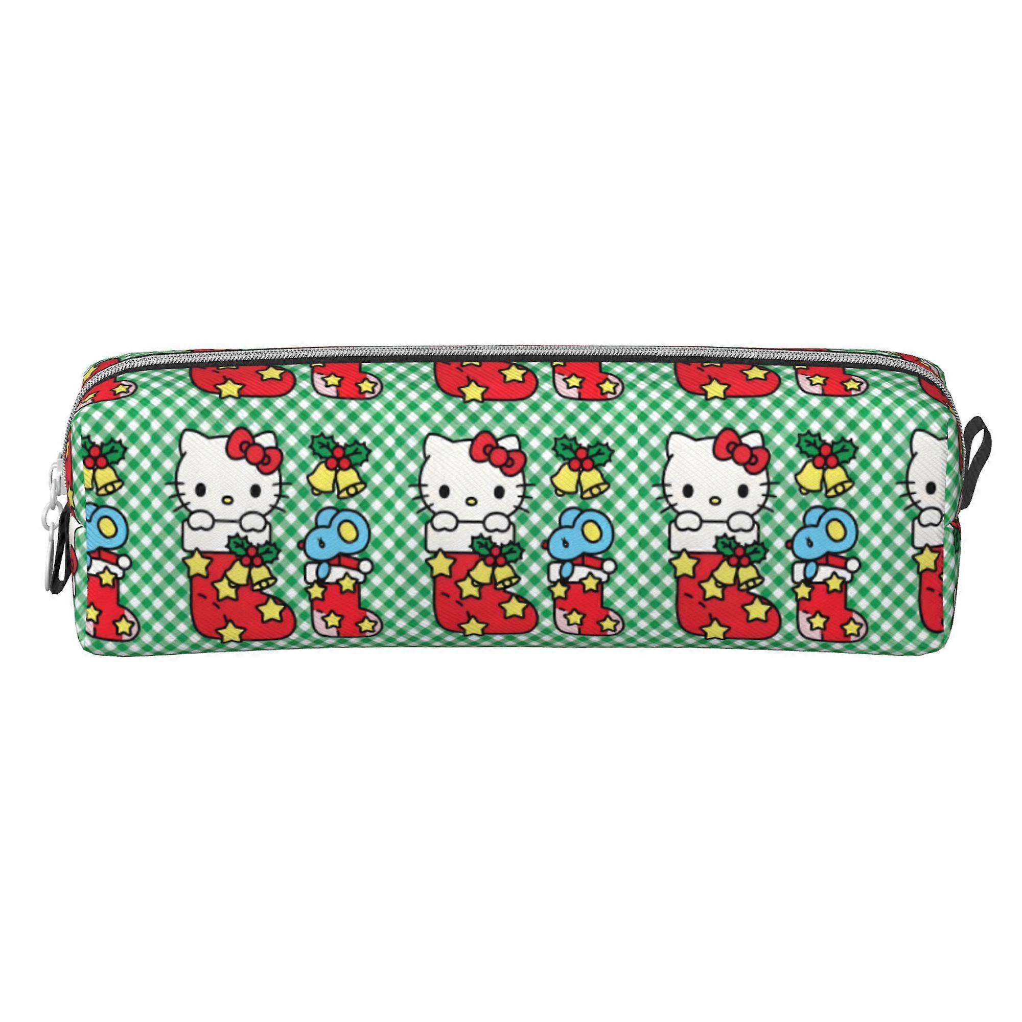 Hello Kitty Christmas all-over print leather simple zipper pencil case Multifunctional
