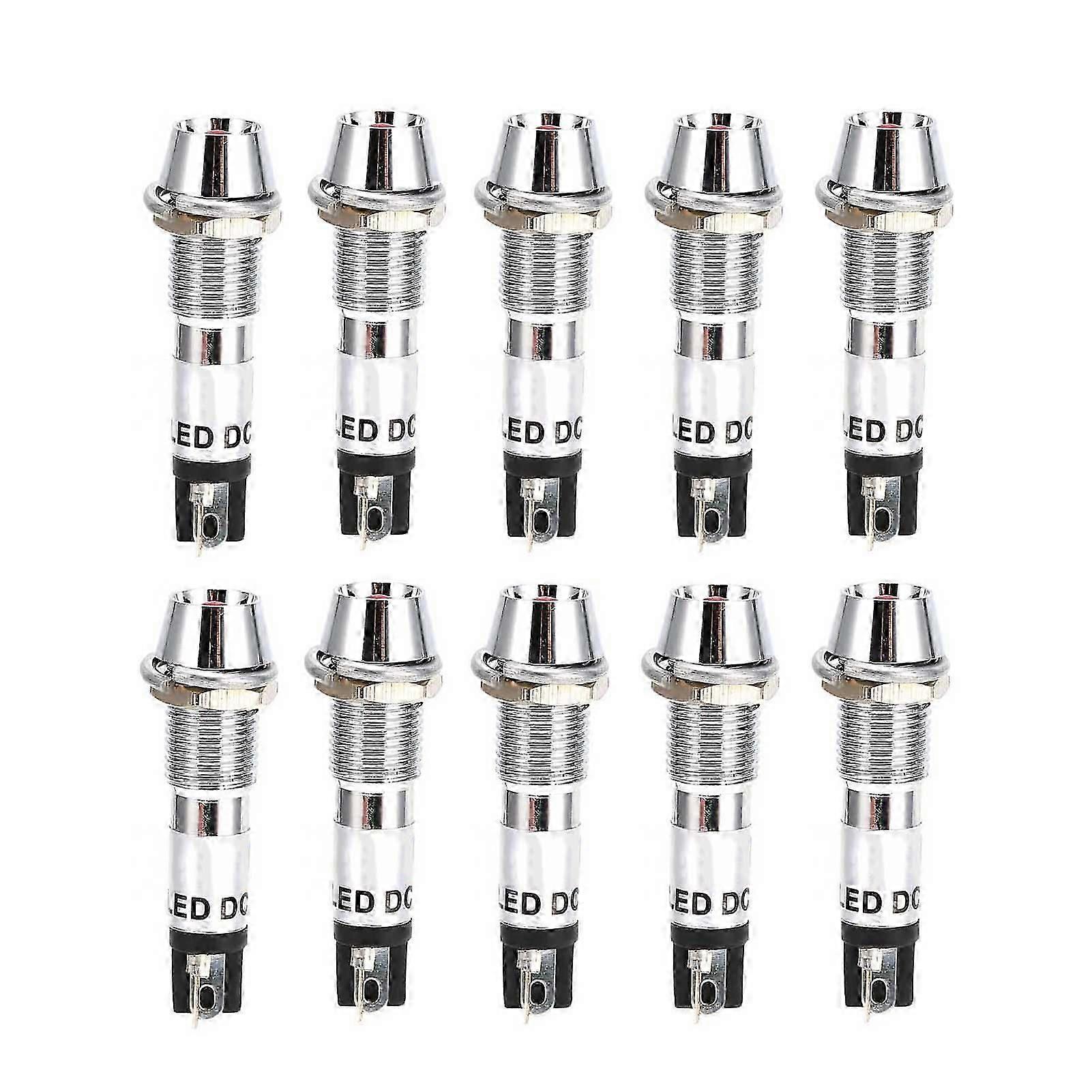 10pcs AC 220V Indicator Light Signal Lamp 8mm Mounting Hole Power Supply Operating Signal Light
