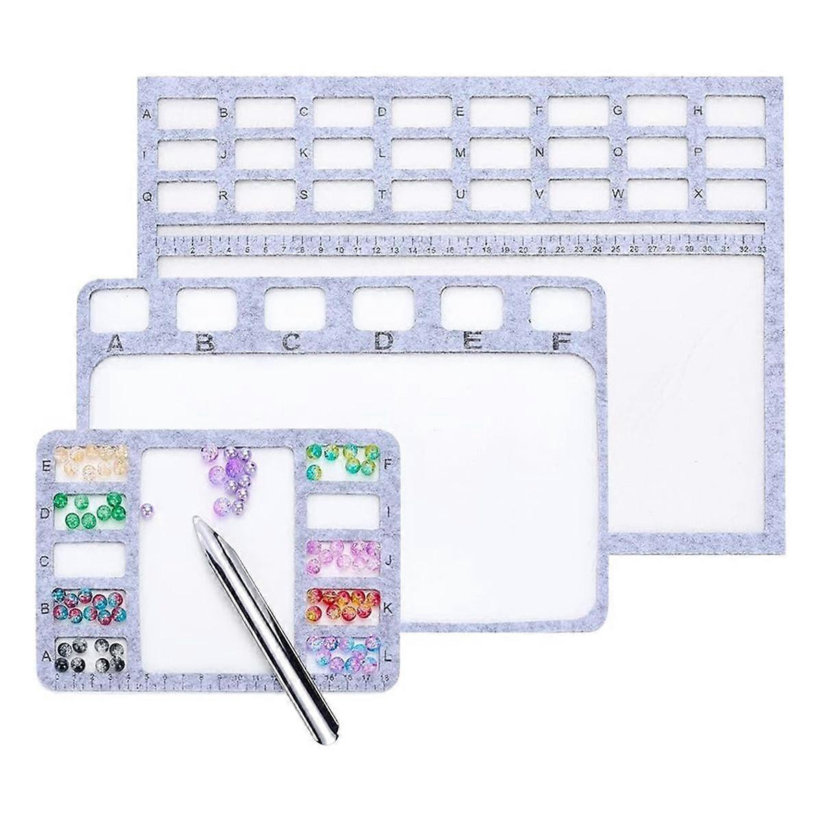 3 Styles Felt Bead Mats for Beading Treasure Seed Bead Board with Scoop, Beading Mats with Alphabeti