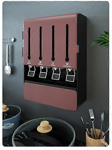 Brick Red Wall Mounted Spice Rack – SpaceSaving Kitchen Seasoning Organizer with EasyClean Shelf