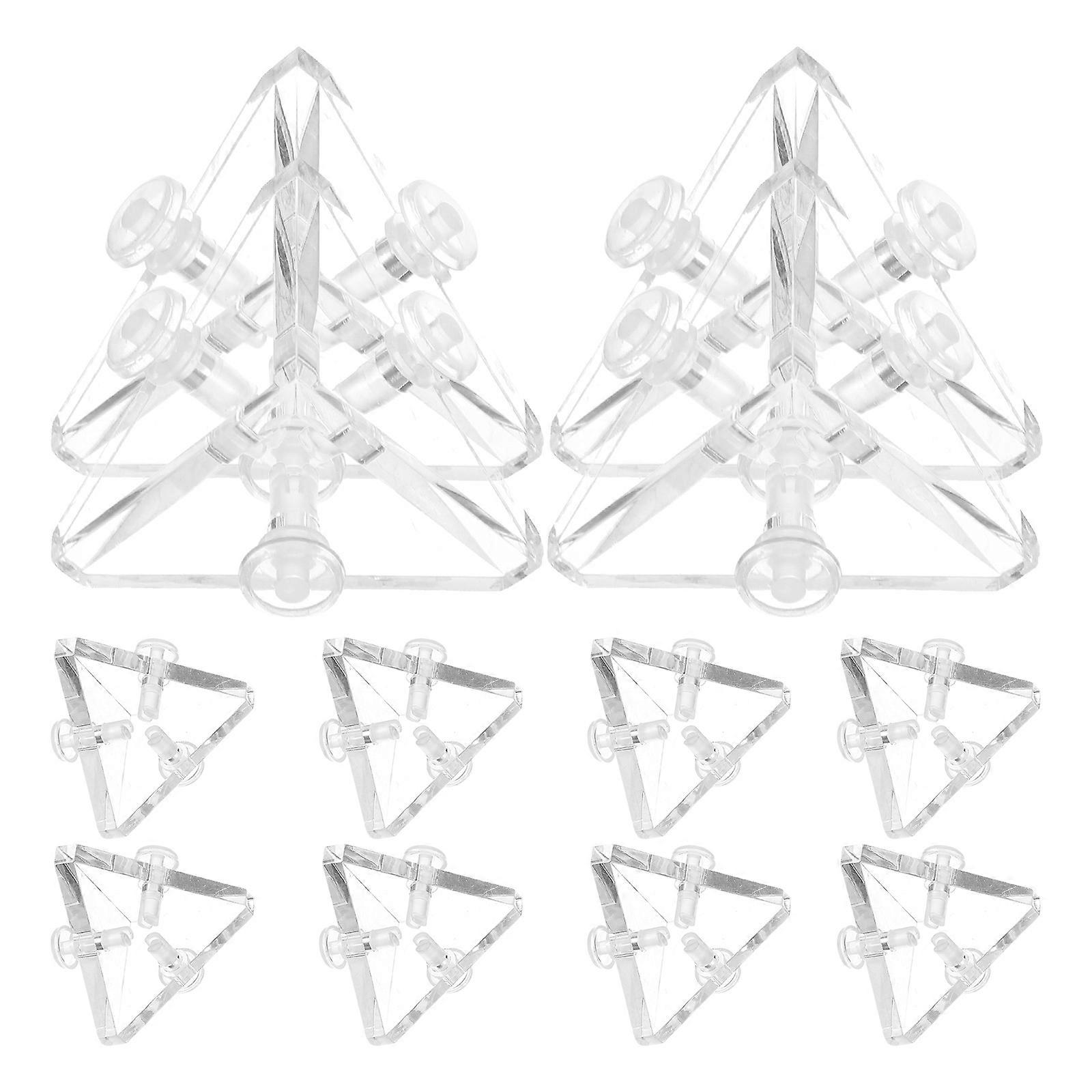 Acrylic Corner Brackets for Showcase Display Clear Hardware Triangular Buckle Connectors 12pcs