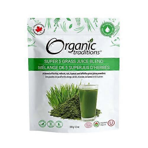 Organic Traditions Super Five Grass Juice Blend, 150 Grams